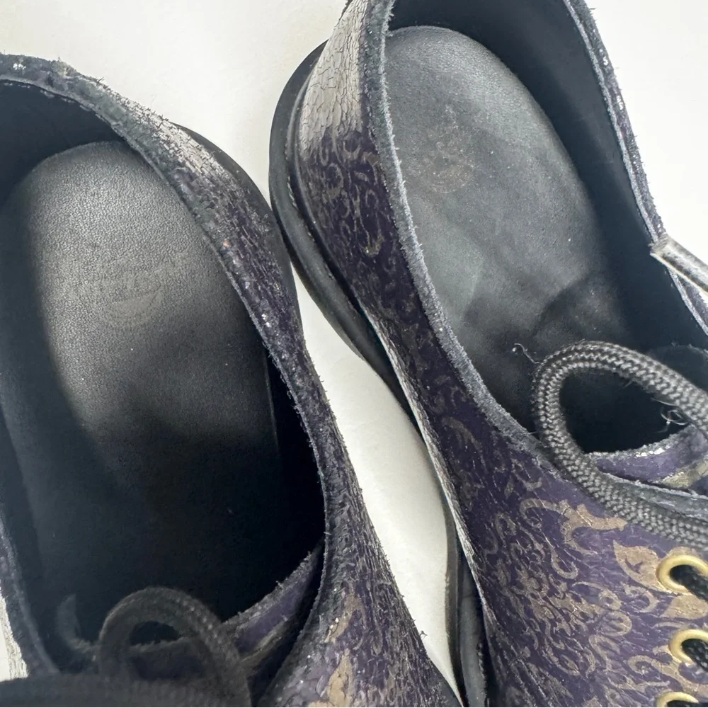 Dr. Martens RARE 1461 Baroque Crystal Suede Oxfords in Purple / Gold, Size 6